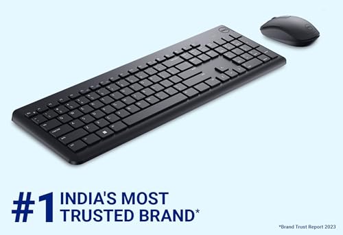 Dell KM3322W Wireless USB Keyboard and Mouse Combo, Anti-Fade & Spill-Resistant Keys, up to 36 Month Battery Life, 3Y Advance Exchange Warranty - Black view 2