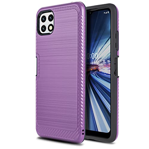 CaseMart Phone Case for [Boost Celero 5G (Boost Mobile)], [Modern Series][Purple] Shockproof Protective Slim Brushed Cover for Boost Celero 5G (Boost Mobile)