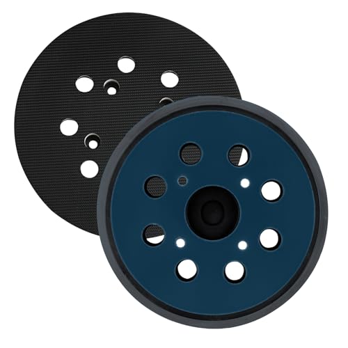 2 Piezas Disco de Lijado125 mm, Almohadillas de Recambio para Lijadora de 5 Pulgadas, Plato soporte redondo de gancho Hook y Loop de 8 Agujeros para lijadoras orbitales aleatorias de pulido