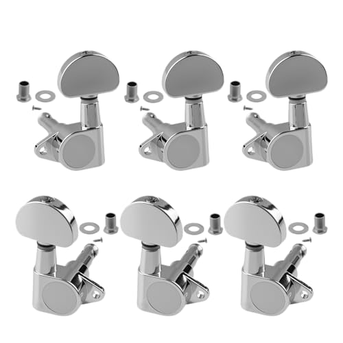 Mécaniques 3L + 3R chromées avec grande poignée pour guitare électrique