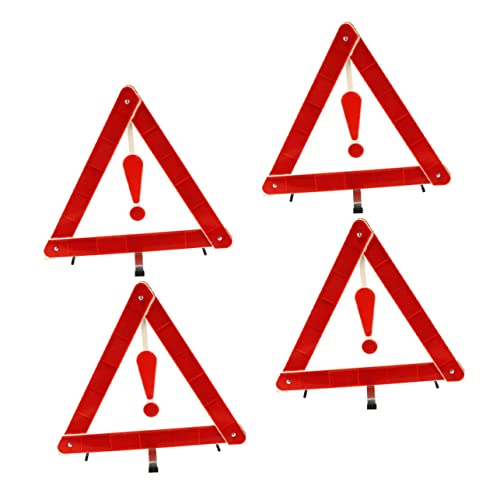 Cabilock 4pcs Car Warning Signs Triangle Road Safety Kit Sturdy Portable Safety Triangles Dot Approved for Vehicles