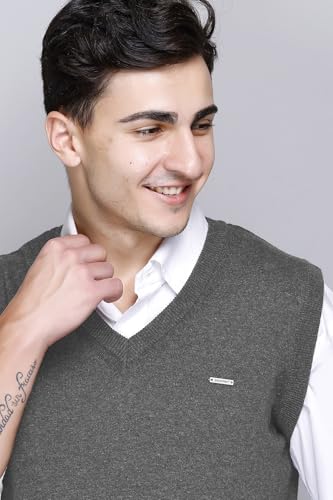Image of V Neck Cotton Half Sweater for Man Winter Wear - Pullover Sweater for Men