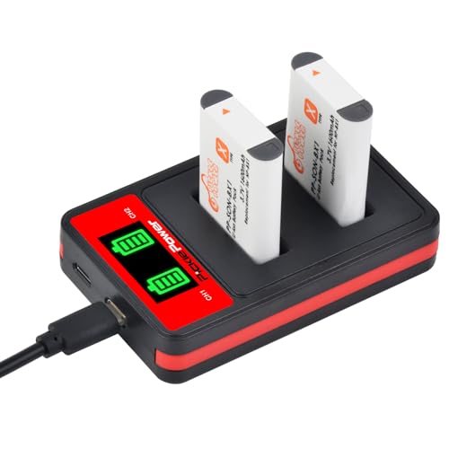 Pickle Power 2-Pack NP-BX1 Battery and Charger for Sony ZV-1, ZV-1F, DSC-HX99, WX500, RX100 IV, HX80, HX350, HX400, HX60, AS50, ZV-1 Mark 2, HX300, WX300, AS15