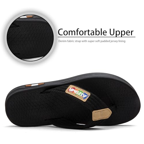 Image of Mens Flip Flops Thong Sandals Lightweight Comfortable Summer Beach Slides Soft Cushion Footbed Open Toe Slippers for Pool Showers Dorms Water Friendly Indoor and Outdoor