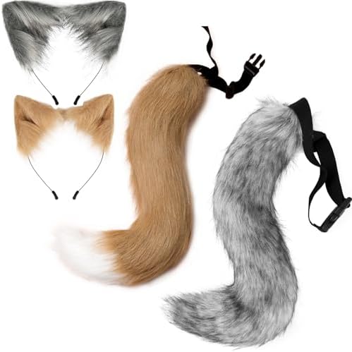 hbbhml Leuke Kat Poot Handschoenen Fuzzy Vingerloze Kitten Vos Dier Klauw Handschoen Halloween Kerst Kostuum Cosplay Voor Kinderen Volwassenen, Gras Geel, Eén Maat