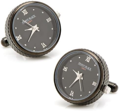 Black Stainless Steel Functional Watch Cufflinks