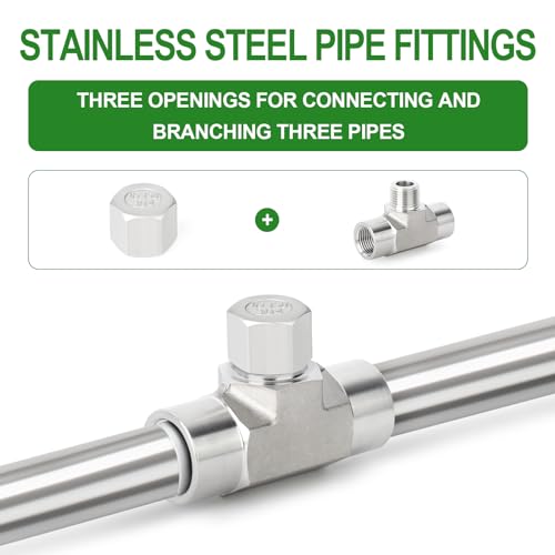 TAISHER 5PCS 304 Stainless Steel Cap Pipe Plug Socket Fitting 1/2\" NPT Female