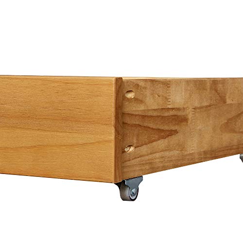 Musehomeinc Solid Wood Under Bed Storage Drawer With 4-Wheels For Bedroom,Wooden Underbed Storage Organizer,Suggested For Twin And Full Size Platform Bed #TOP5