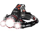 Brand - TrAdE Shop Traesio OISE ART STORE Trade Shop - Lampada Torcia Frontale LED Ricaricabile 3 LED CREE T6 R5 Rj3000 5000 Lumen