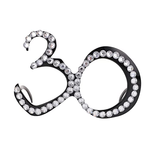 HOLIDYOYO Pbirthday Sunglasses Stylish Party Glasses Number Crystal for Birthday Festivity