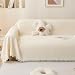 LHGOGO Sofaüberwurf Decke mit Fransen - 180x300cm Doppelseitig Überwurf Sofa 3 Sitzer Gewebtes Muster Decke als Couch Überwurf, Sofa Überzug, Sofadecke - Creme