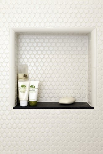 Penny Round Tile Arctic White Porcelain Mosaic Matte Look Wall And Floor Tile (Box Of 10 Sheets) For Kitchen Backsplash, Bathroom Floor, Accent Wall #TOP3