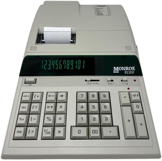8130X Heavy-Duty 12-Digit Printing Calculator, Enclosed Paper Roll, Fluorescent Display, Office Machine for Accounting and Purchasing Professionals, Ivory