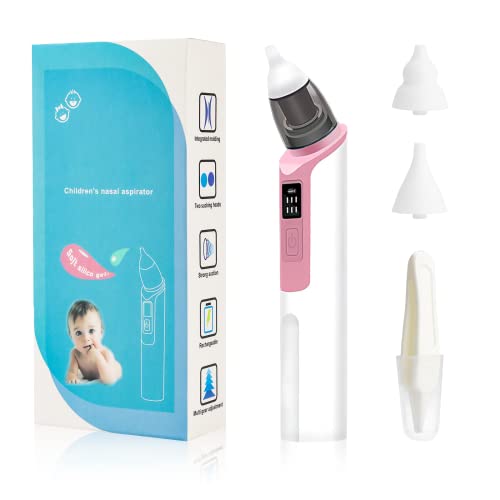 Image of Nasal Aspirator for Baby, Rechargeable Nose Sucker for Baby, Electric Baby Nose Suction and Nose Cleaner with 2 Size of Nozzles 1 Clip for Newborns and Toddlers, Adjustable 6 Levels of Suction(Pink)