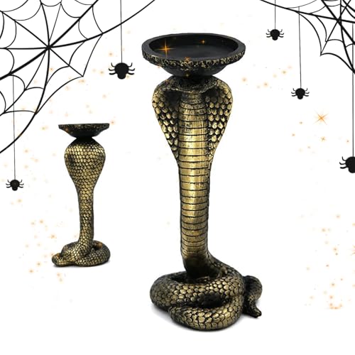 Image of Gothic Snake Sculpture Candle Holder Table Decoration