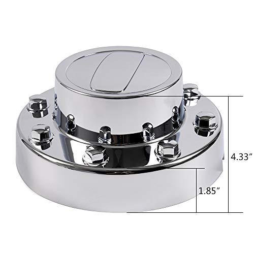 Pit66 Wheel Center Caps, Compatible With 11-16 Dodge Ram 3500 1-Ton Dually Alcoa Alloy Hub Caps 2 Rear Chrome #TOP1