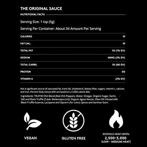 Truff Original Black Truffle Hot Sauce, Gourmet Hot Sauce With Ripe Chili Peppers, Black Truffle Oil, Organic Agave Nectar, Unique Flavor Experience In A Bottle, 6 Oz. #TOP4