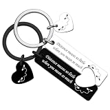 His And Hers Gifts Long Distance Relationship Gifts 2Pcs Matching Keychains