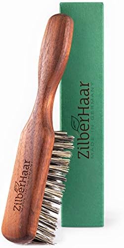 ZilberHaar Vegan Beard Brush - Stiff Bristles - Oiled Walnut and Mexican Tampico bristles - Animal-Free Beard Grooming Product - Made in Europe