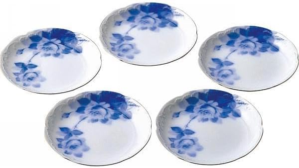 大倉陶園 ブルーローズ 銘々皿5枚セット 15cm日本製 大倉陶園