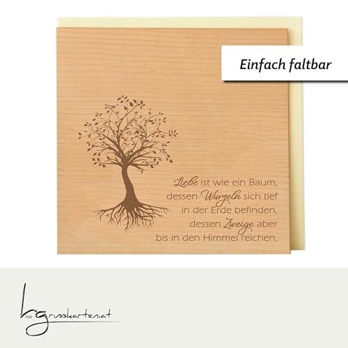 Biglietto di auguri originale in legno - Albero