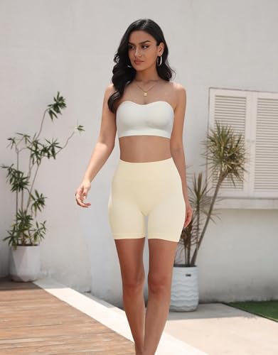 Image of Zimcti Strapless Bras for Women Comfortable Non-Slip Silicone Bandeau Bra Seamless Tube to Bralette Black+Beige+White S