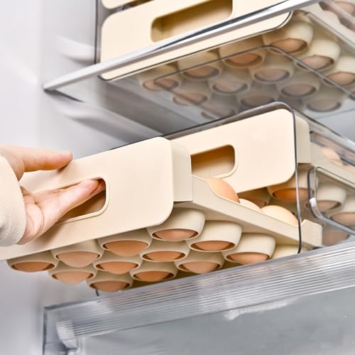 Soporte para huevos para nevera tipo cajón grande que optimiza el espacio de tu cocina 8
