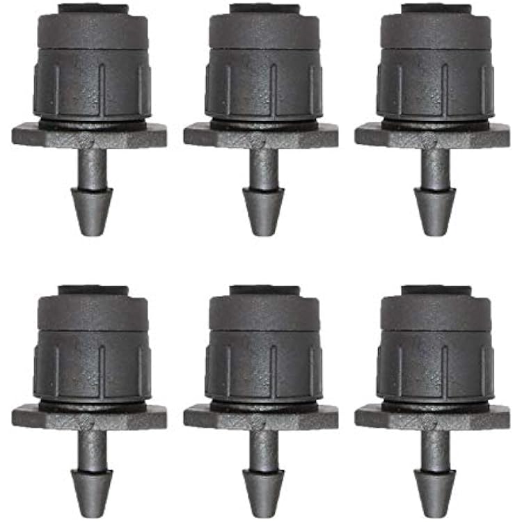 Lxcom Lighting 100 Pcs Irrigation Drippers Adjustable Drip Emitter Micro Spray 360 Degree Full Circle Pattern Water Flow Irrigation Drippers Sprinkler Drip Watering System Parts Drip Irrigation(Black)