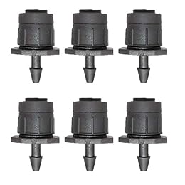 Lxcom Lighting 100 Pcs Irrigation Drippers Adjustable Drip Emitter Micro Spray 360 Degree Full Circle Pattern Water Flow Irrigation Drippers Sprinkler Drip Watering System Parts Drip Irrigation(Black)