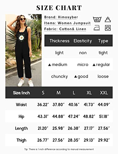 Himosyber Womens Cotton Blend Overalls Casual Floral Print Dual Pocketed Straight Leg Jumpsuit (Pink, Large) #TOP5