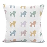 laveliabel Colorful Poodle Throw Pillow Covers 18x18, Poodle Gifts for Women Men, Dog Lovers Gifts Decorative Pillow Covers, Cute Dog Pillowcases Cushion Case for Home Couch Bedroom Decor