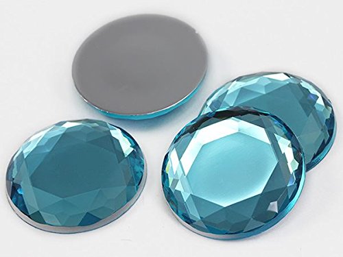 Allstarco 30Mm Blue Aqua H109 Flat Back Acrylic Rhinestones Cosplay Plastic Gems Embelishments Jewelry Making Crafts Scrapbooking Costume Jewels - 6 Pieces #TOP18