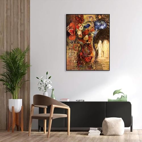 Poster Célèbre Impression sur Toile Odilon Redon Apparition Tableau Prêt à Suspendre