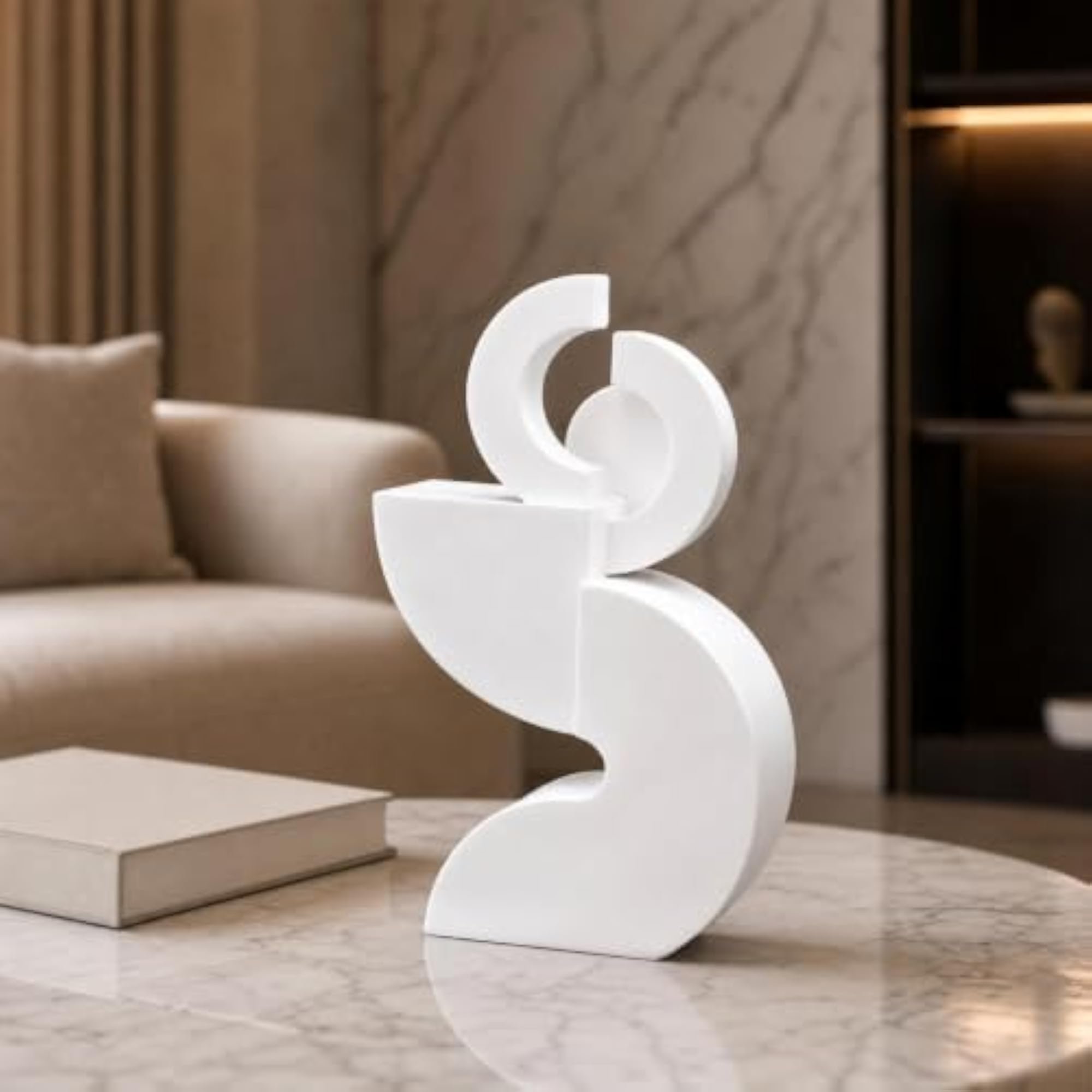 Geometric Resin Ornament, Abstract Decorative Figurine