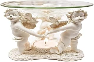 Out of the blue 936959 Polyresin Aroma Lamp with Glass Bowl, Three Standing Angels, Approx. 10.5 x 11.5 cm
