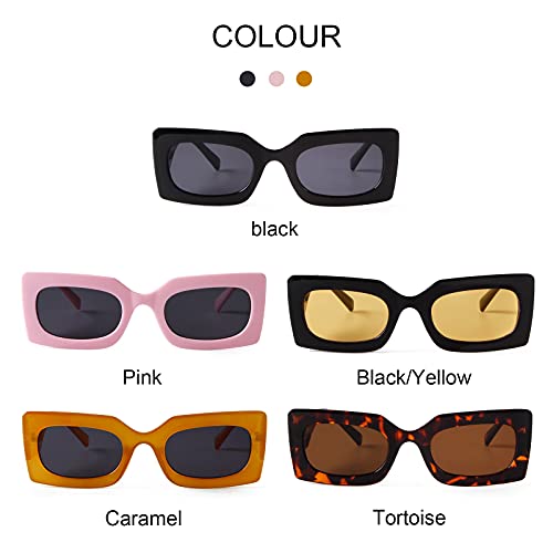 GIFIORE Retro Rectangle Sunglasses For Women Cute Colorful Trendy Chunky Square Sun Glasses4