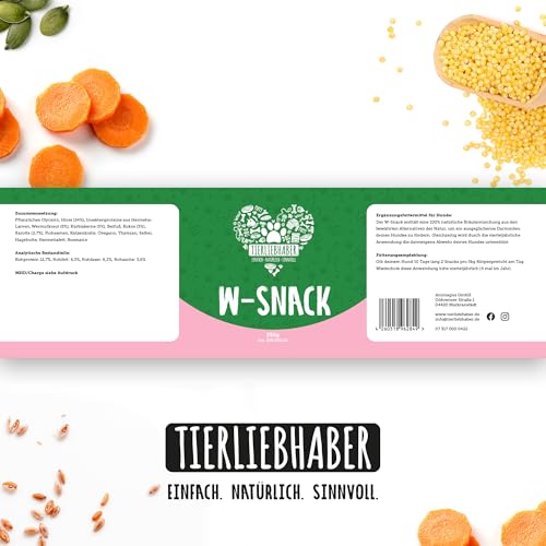 TIERLIEBHABER – W-Snack Hundeleckerli als Ergänzung zur Wurmkur Hund – Hundesnack zur Unterstützung bei Entwurmung Hund – Unterstützt Entwurmungsmittel für Hunde – 350g Dog Treats