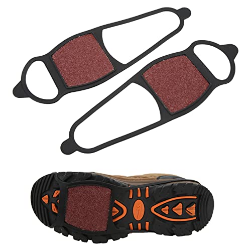 Coarse Sand Winter Ice Snow Shoes Traction Cleat Crampons, Anti Slip Rubber Shoe Covers for Boots, Casual Dress Shoes Helps Maintain Balance for Ice Fishing