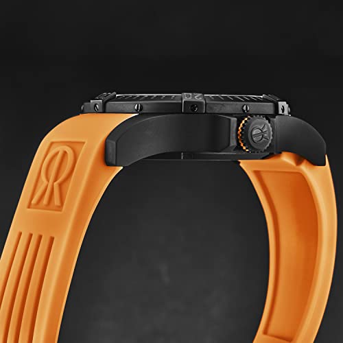 Men's 'Air Speed' Black Dial Orange Rubber Strap Automatic Watch 16070.46793