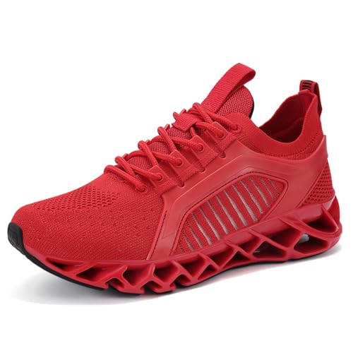 Womens Walking Shoes Lightweight Breathable Tennis Running Blade Fashion Sneakers for Athletic Sports Training Jogging Travel Red Size 9.5
