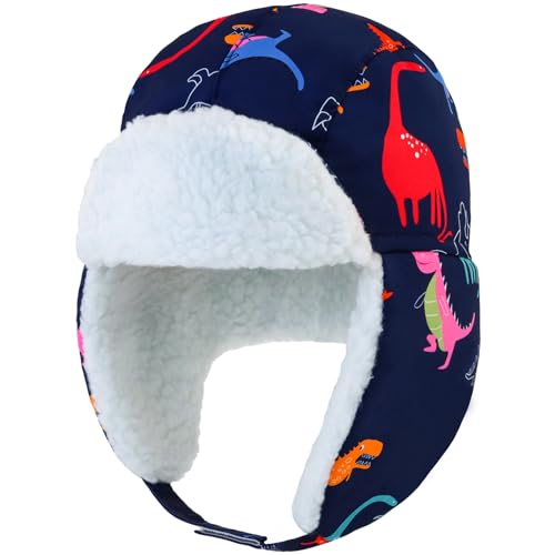 Image of BAVST Winter Trapper Hat for Boys Girls Waterproof Warm Baby Toddler Ushanka Fleece Beanie Hats for 6M-6T