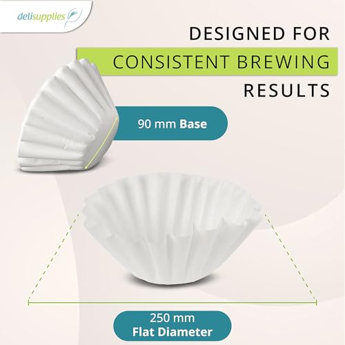 Large Coffee Filter Papers - 200 Paper Coffee Filters for Bravilor Bonamat, Buffalo, Bunn, Technovorm, Marco and Commercial Machines | Disposable Coffe Filters | Deli Supplies - Image 2