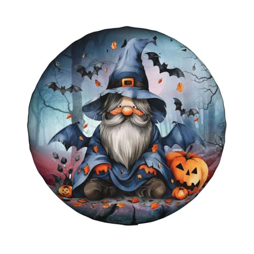 Image of Cute Halloween Gnome Spare Tire Cover Weatherproof Universal Halloween Decorations Wheel Protectors Wheel Covers for Rv Camper Travel Trailer SUV Truck 17 Inch