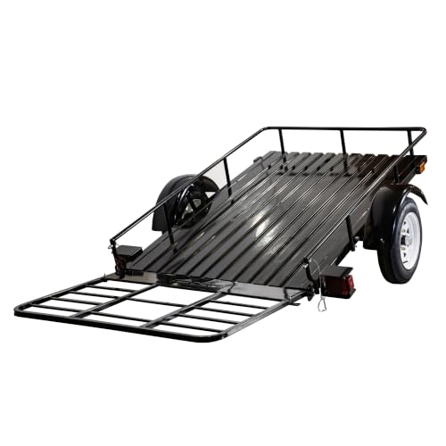 Image of DK2 4 ft. x 6 ft. Single Axle Black UV Powder Coated Open Rail Utility Trailer