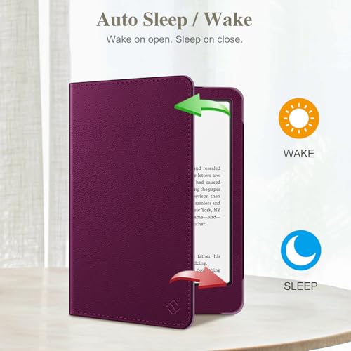 Image of Fintie Case for 7 inch /6.8 inch Kindle Paperwhite(12th /11th Generation-2024 /2021) and Kindle Colorsoft Signature Edition -Slim Foldable Stand Cover Auto Wake /Sleep for Paperwhite 2024, Purple