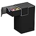 Ultimate Guard Flip 'n' Tray 80+, Deck Case for 80 Double-Sleeved TCG Cards + Dice Tray, Black/Grey, Independent Magnetic Closure & Microfiber Lining