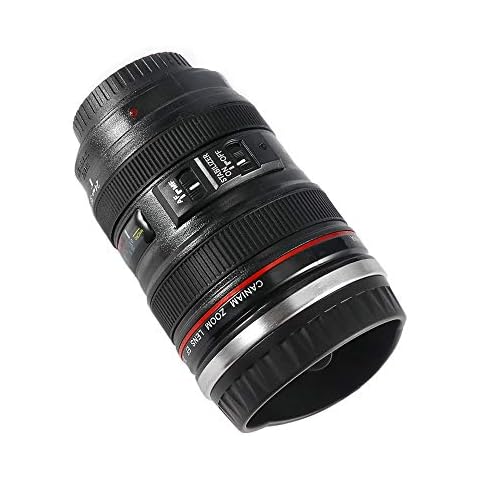 Camera Lens Thermos for Canon EF 24-105mm Coffee Mug Cup Stainless w Drinking Lid Cover