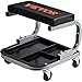VEVOR Rolling Creeper Garage/Shop Seat, 250 LBS Capacity Padded Rolling Workshop Stool with Tool Tray Storage, Mechanic Stool for Garage, Shop, Auto Repair, Black