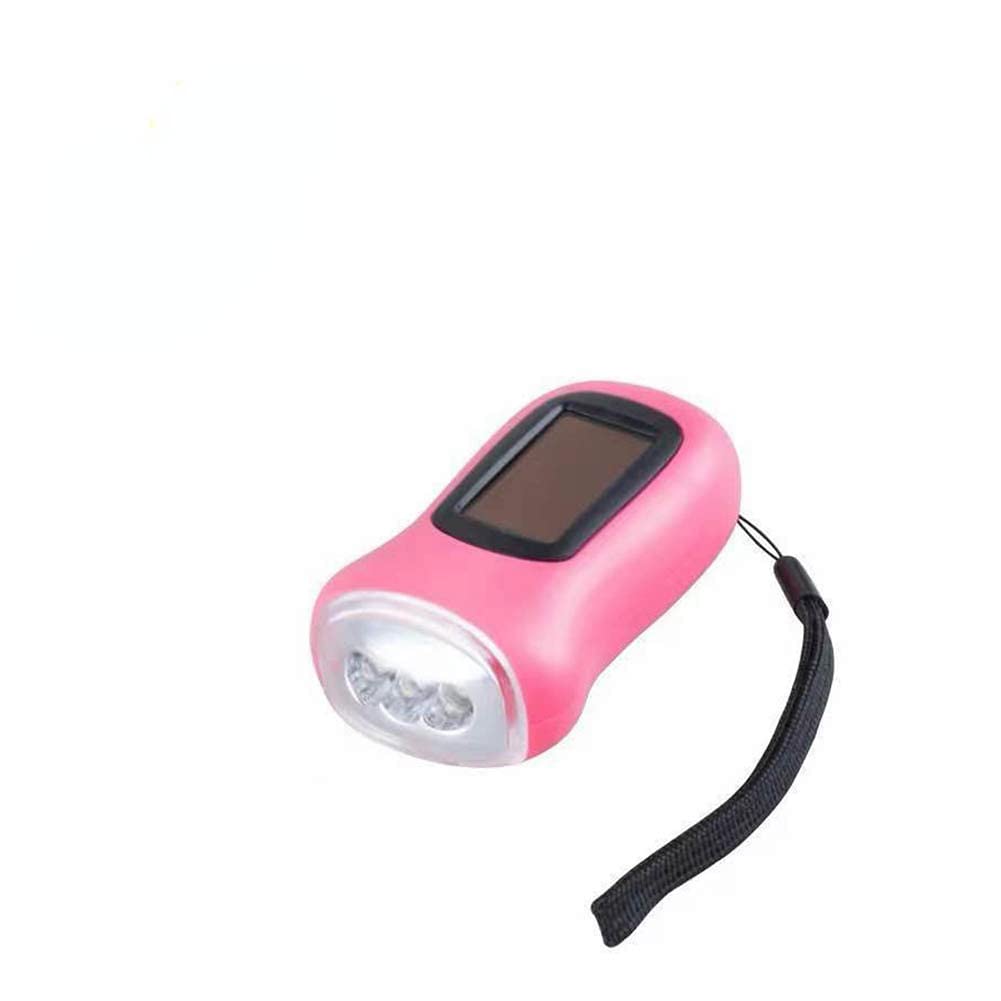 LED Torch Hand Crank Dynamo Solar Powered Flashlight Lamp Emergency Light Survival