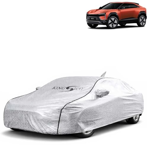 Image of KINGSWAY SilverTech 100% Waterproof Car Cover Only with Mahindra BE 6 (Year 2025 Onwards - All Model) | Mirror and Antenna Pockets | Scratchproof | All Weather Car Body Cover